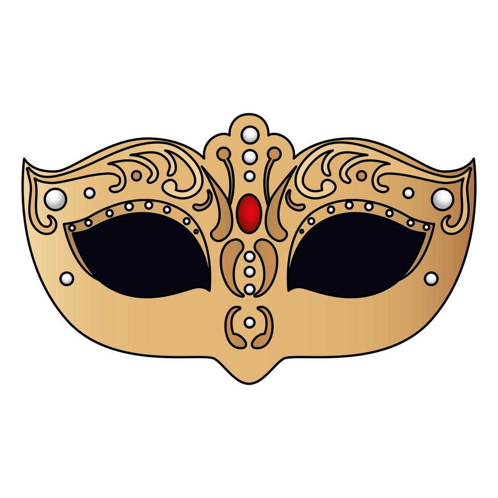 elegante máscara fantasía icono aislado vector