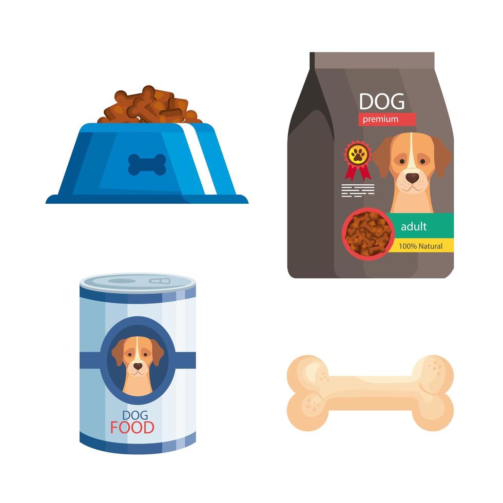 paquete de iconos de tienda de mascotas vector