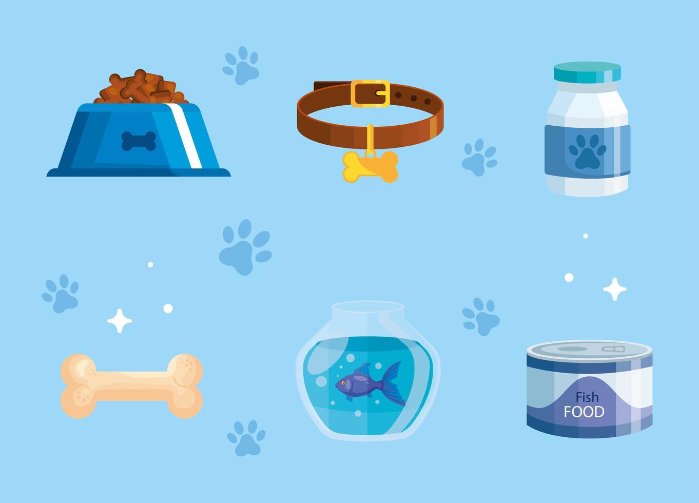 bundle of pet shop icons vector