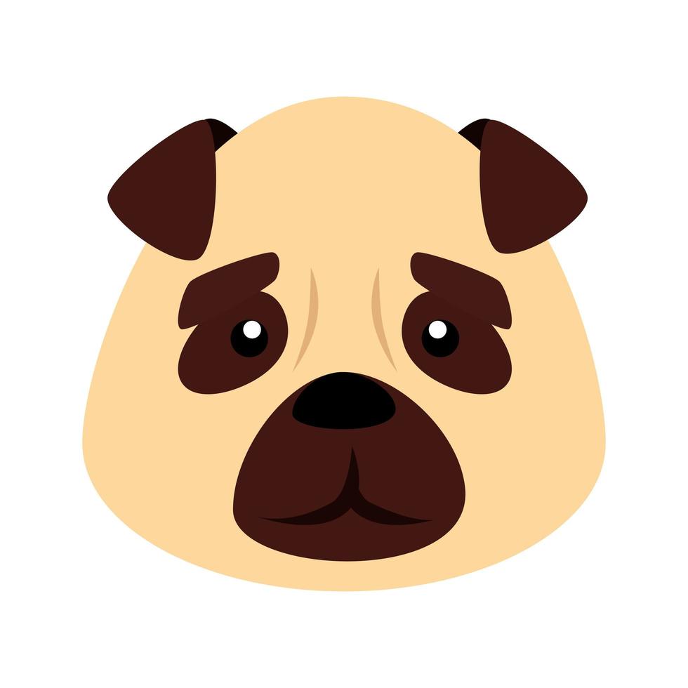 Cara de lindo perro animal icono aislado vector