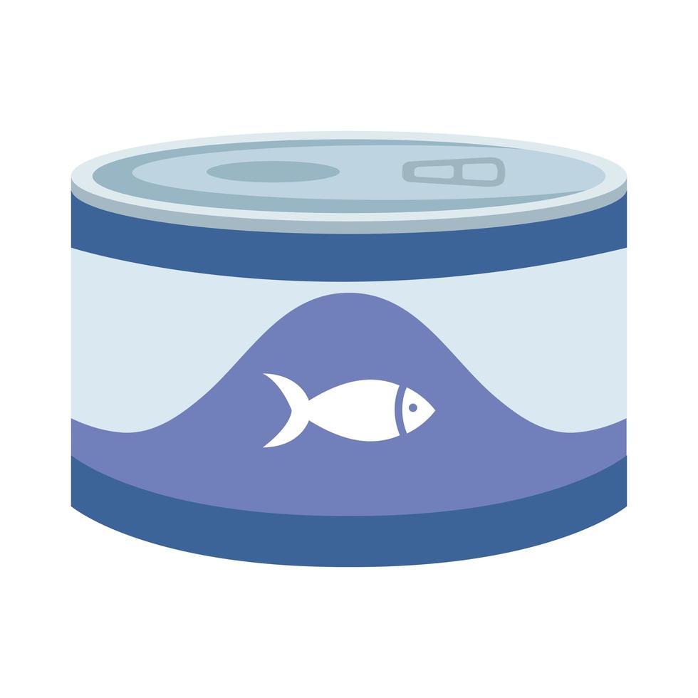 comida para pescado en lata icono aislado vector