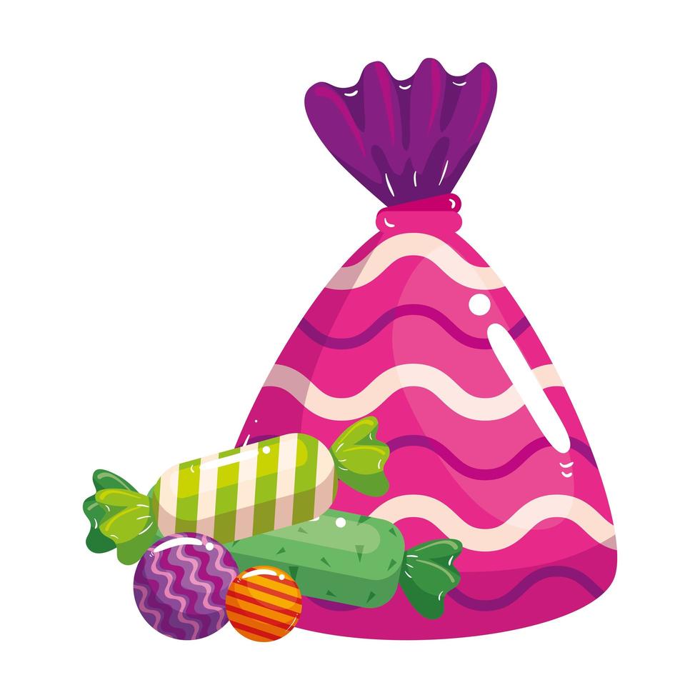set of delicious candies isolated icons vector