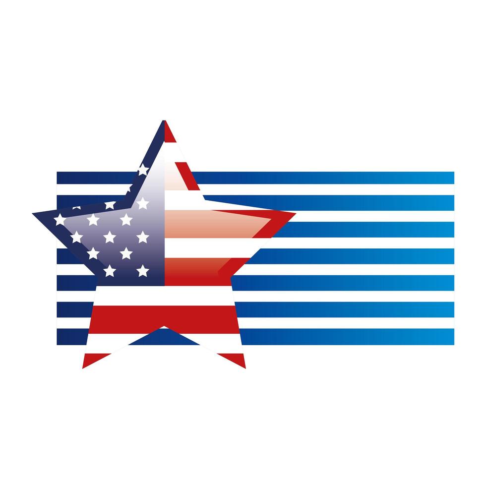 united states flag in shape star vector