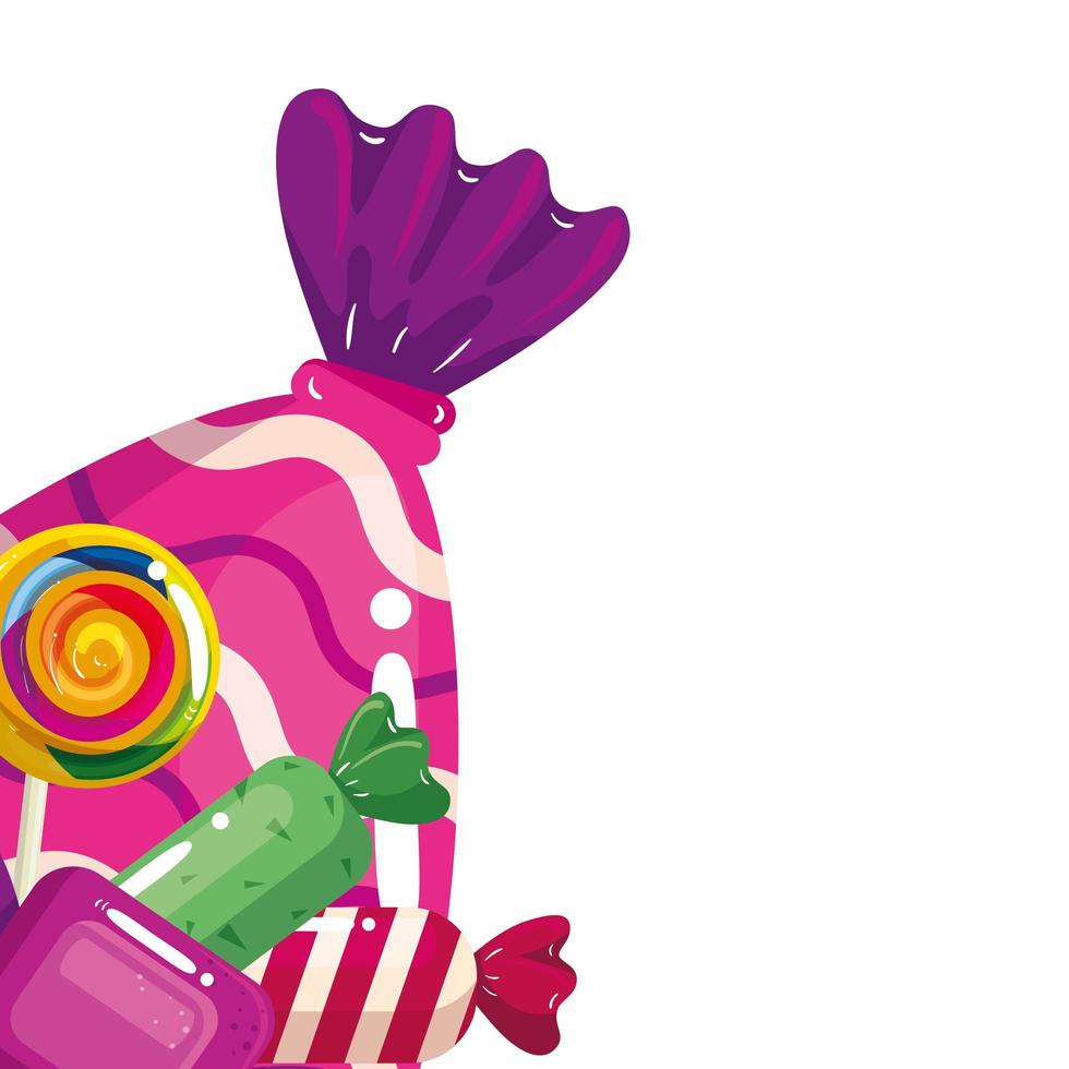 set of candies isolated icon vector