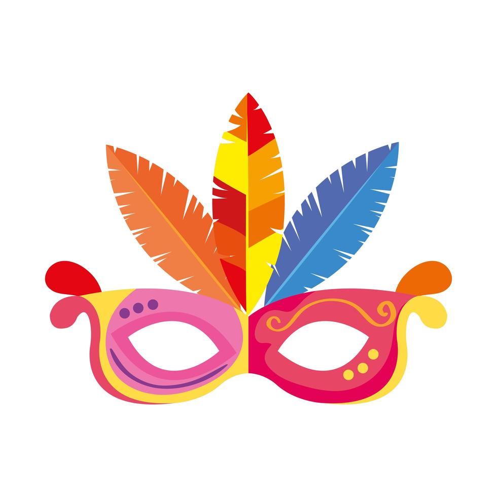 Máscara de carnaval con icono aislado de plumas 4834377 Vector en Vecteezy