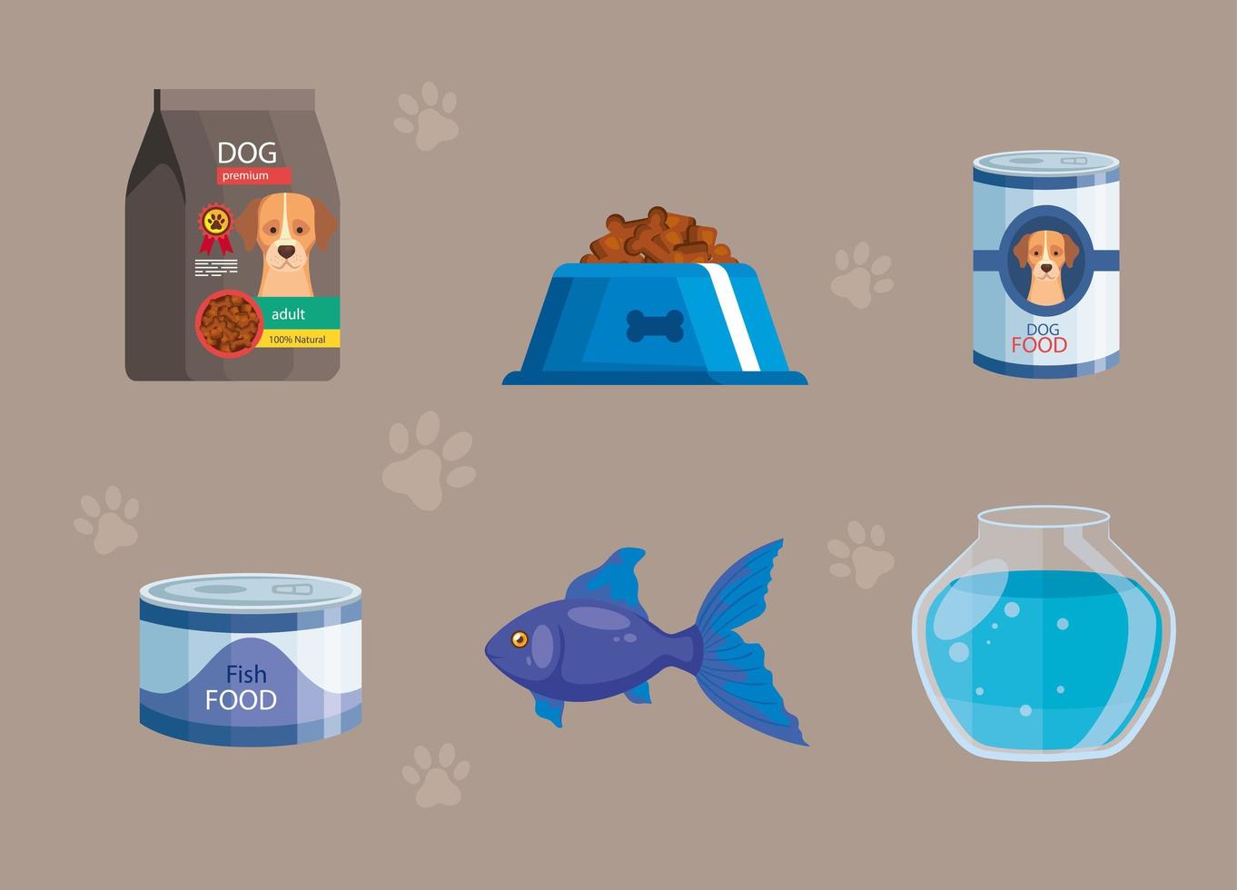 bundle of pet shop icons vector