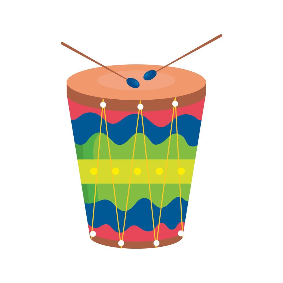 tambor, instrumento, musical, aislado, icono vector