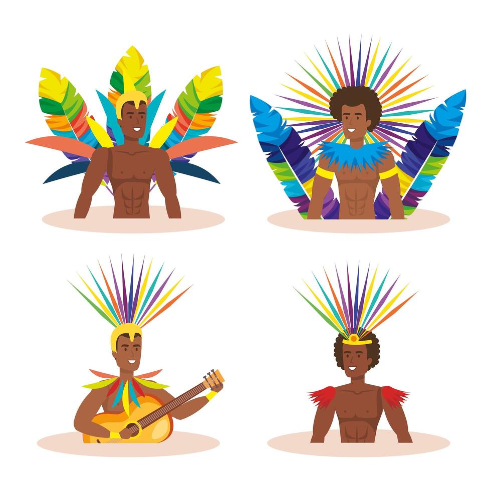 grupo de bailarines exóticos hombres brasil vector