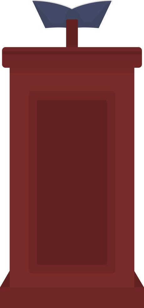 soporte de madera con objeto de vector de color semi plano de libro