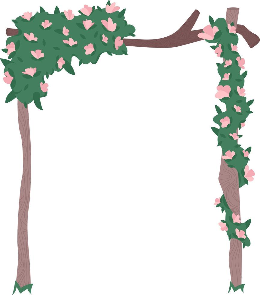 Romantic gate with garland semi flat color vector object