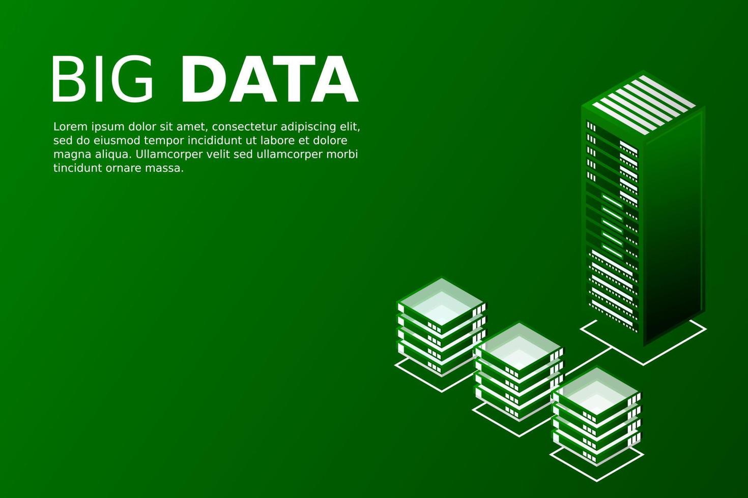 mainframe, servidor alimentado, concepto de alta tecnología, centro de datos, almacenamiento de datos en la nube vector