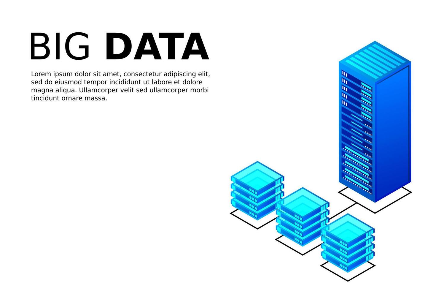 mainframe, servidor alimentado, concepto de alta tecnología, centro de datos, almacenamiento de datos en la nube vector