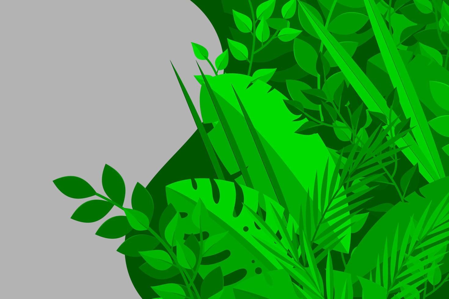 Trendy Summer Tropical Leaves Vector Design