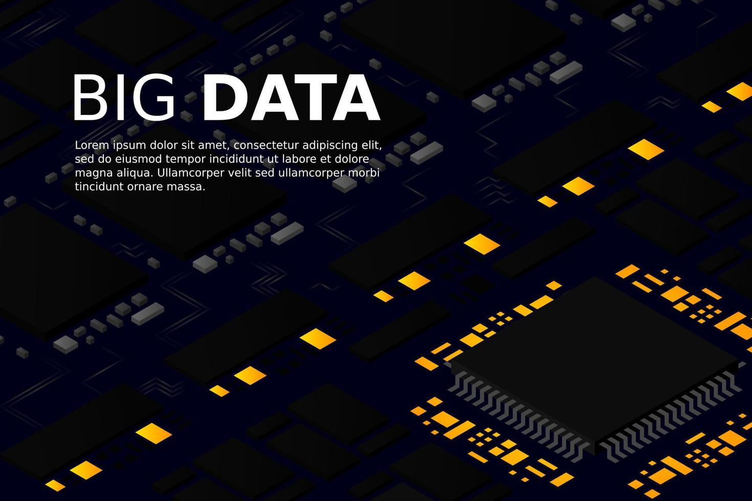 Artificial intelligence micro chip illustration. Quantum computing. PC mainboard illustration background vector