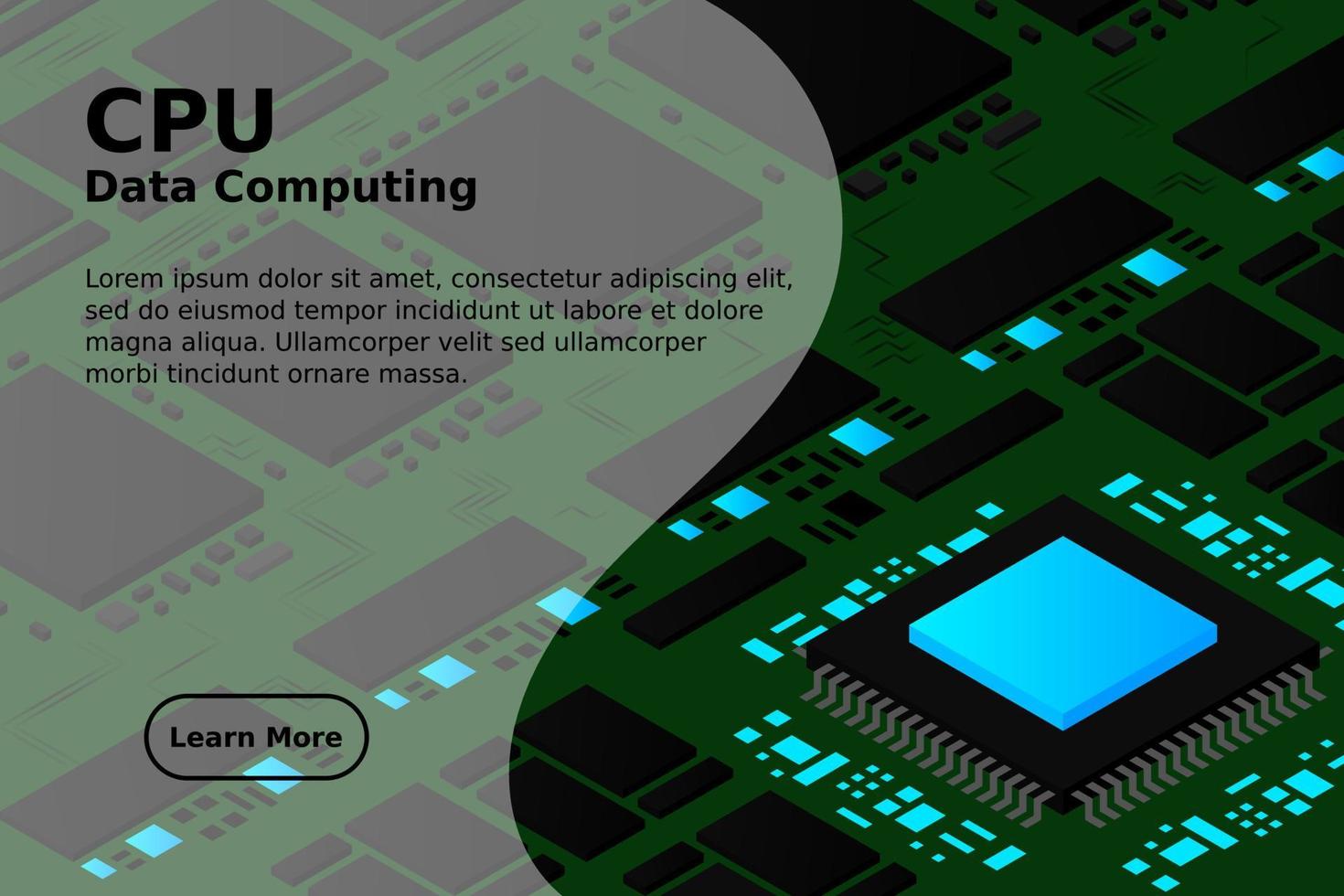Artificial intelligence micro chip illustration. Quantum computing. PC mainboard illustration background vector