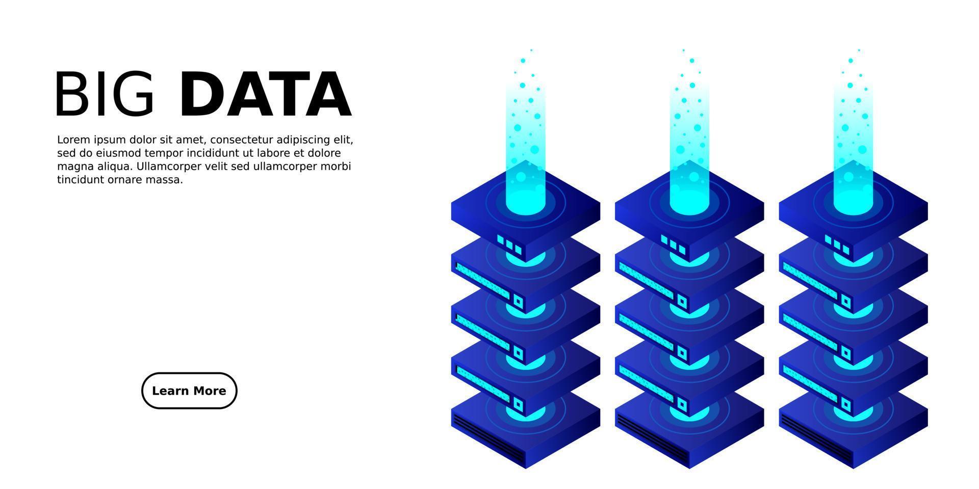 Mainframe, powered server, high technology concept, data center, cloud data storage vector