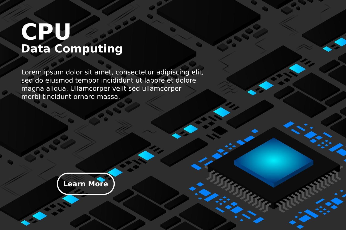 Artificial intelligence micro chip illustration. Quantum computing. PC mainboard illustration background vector