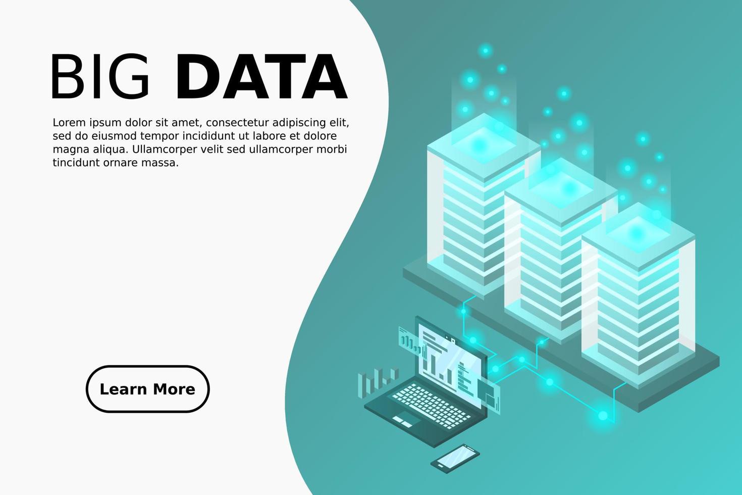 Mainframe, powered server, high technology concept, data center, cloud data storage vector