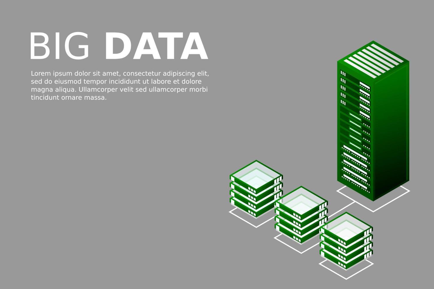 Mainframe, powered server, high technology concept, data center, cloud data storage vector