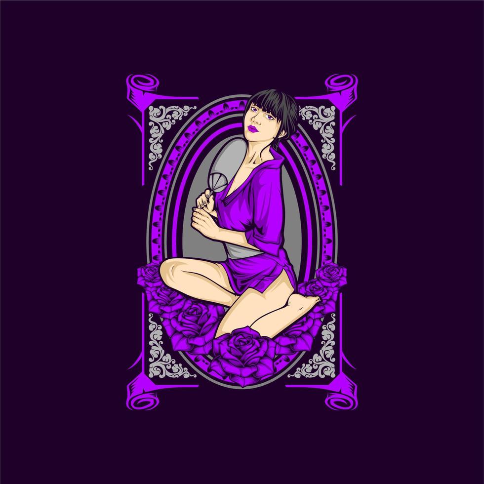 beautiful oriental girl vector