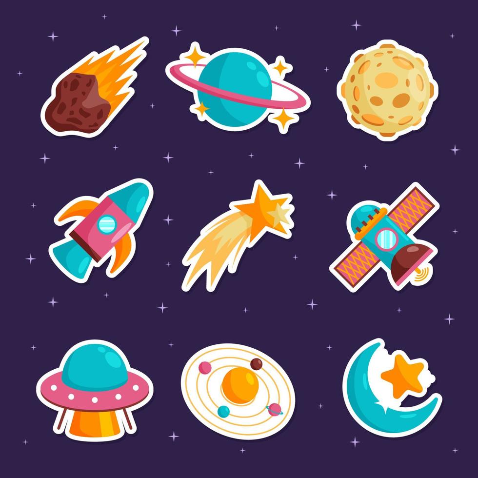 Celestial Bodies Sticker Collection vector