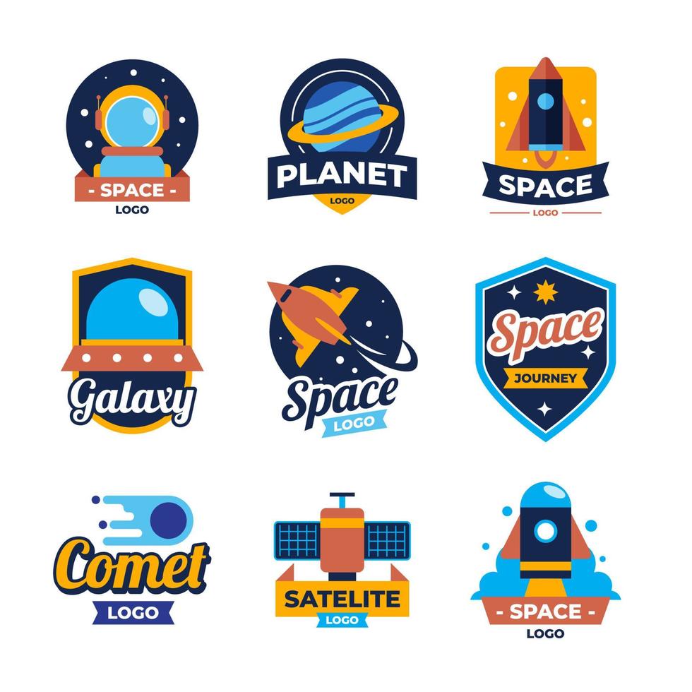 colección de logotipos espaciales vector