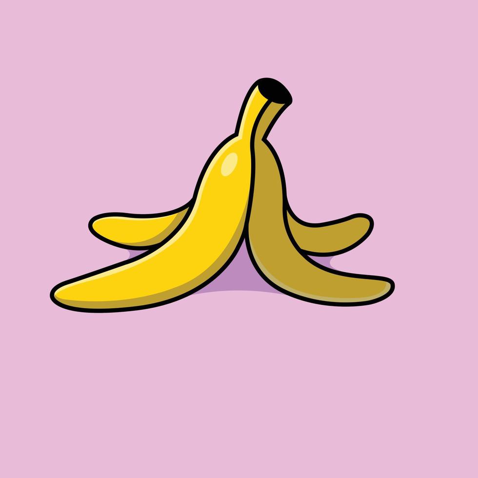 Ilustración de icono de vector de dibujos animados de plátano. concepto de icono de comida aislado vector premium. estilo de dibujos animados plana