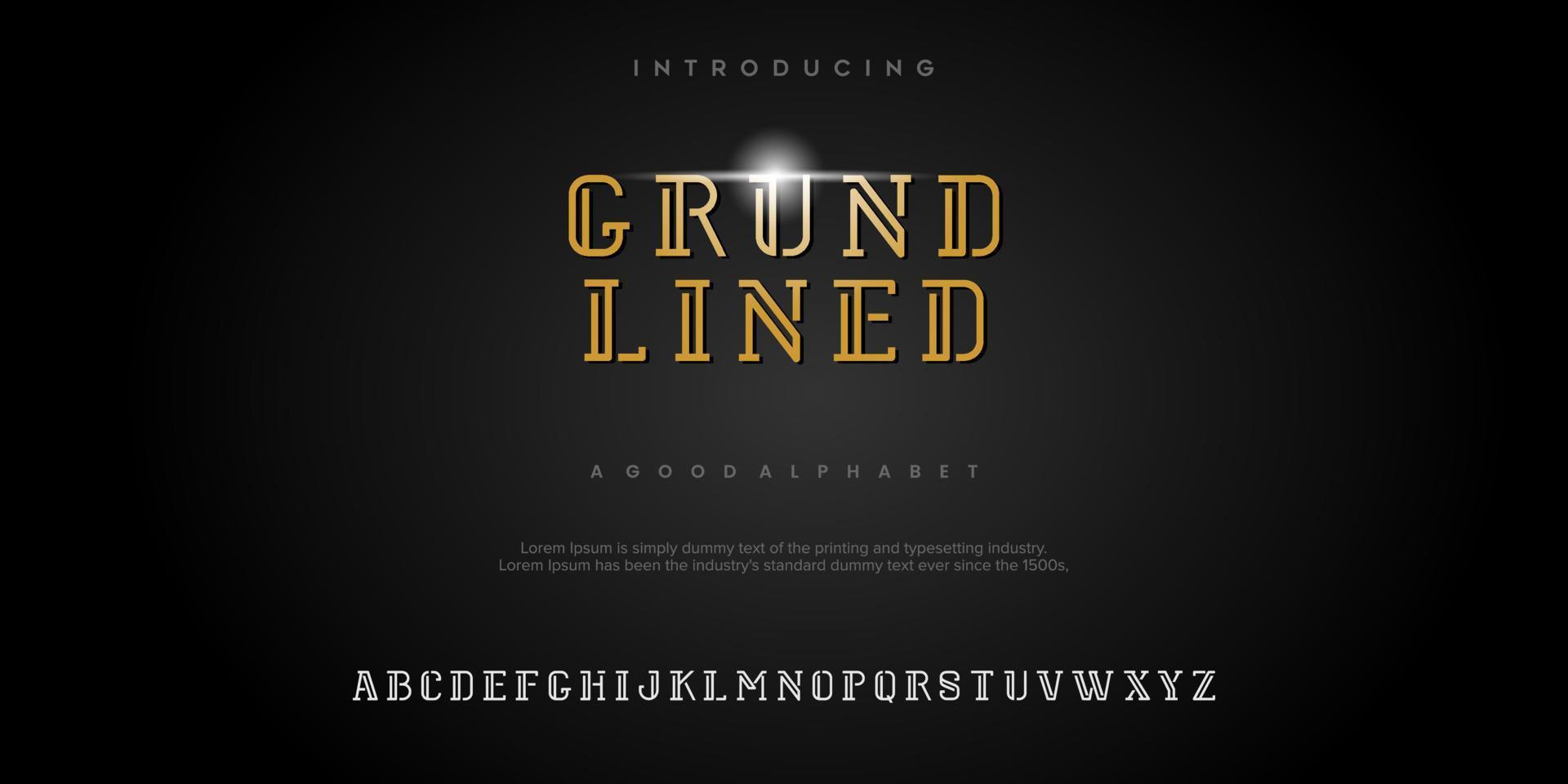 GRUND LINED Abstract Fashion font alphabet. Typography typeface. vector illustration