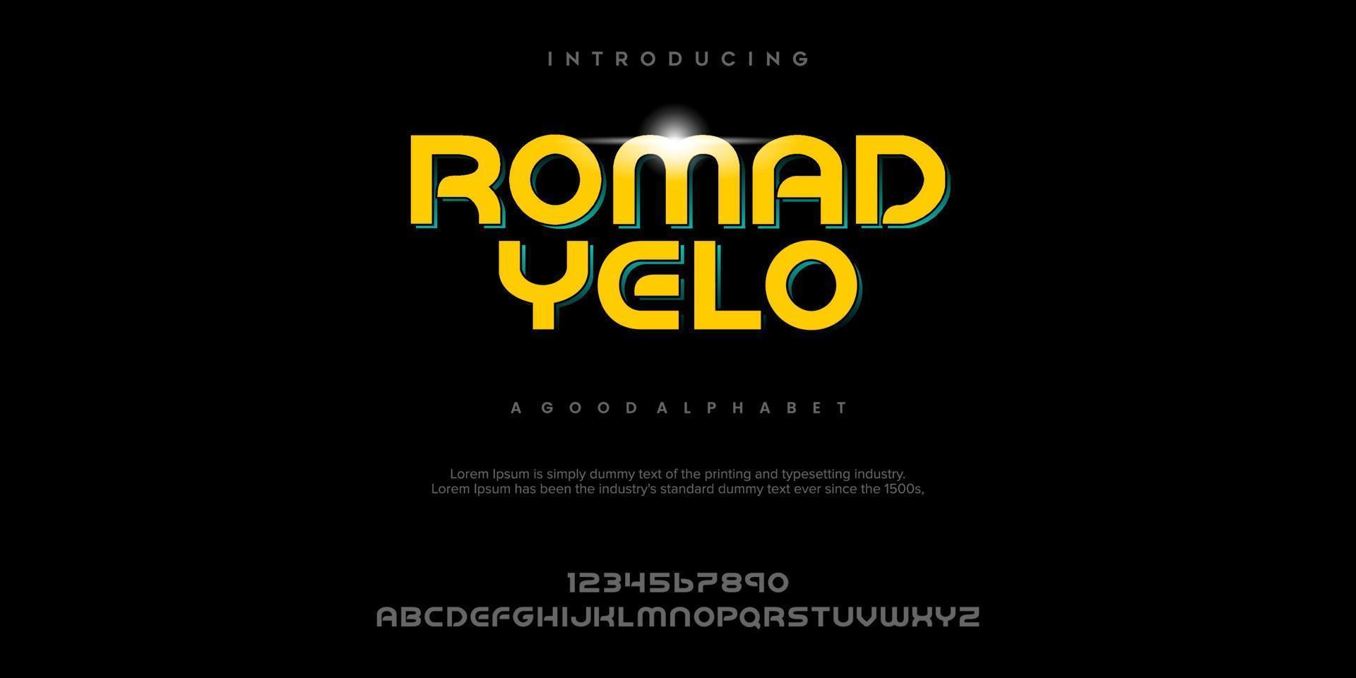 ROMAN YELO Abstract Fashion font alphabet vector