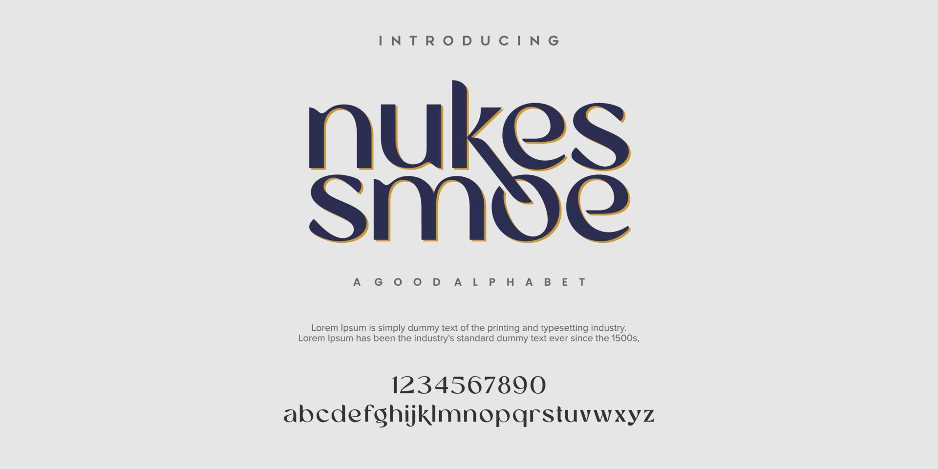 Nukes Smoe Alfabeto De Fuente De Moda Abstracta. tipografía tipográfica. ilustración vectorial vector