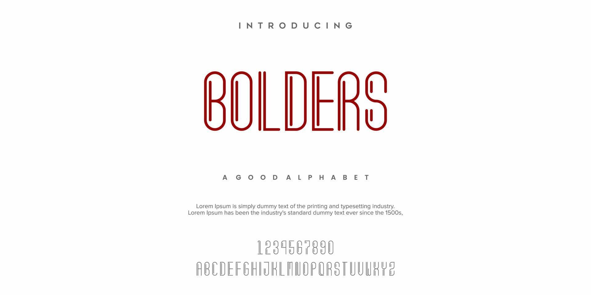 BOLDERS Abstract Fashion font alphabet vector