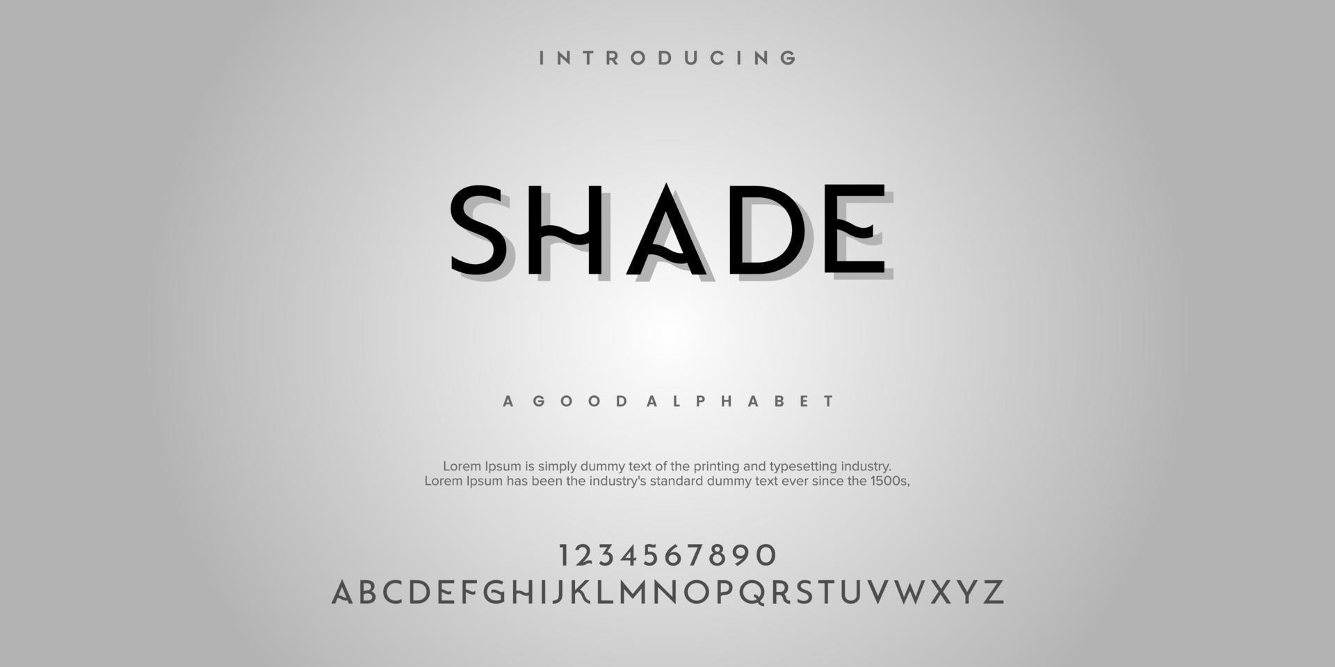 SHADE Abstract Fashion font alphabet vector