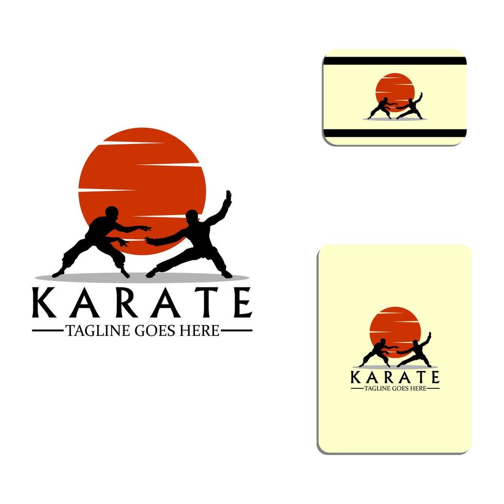 Simple karate silhouette logo vector