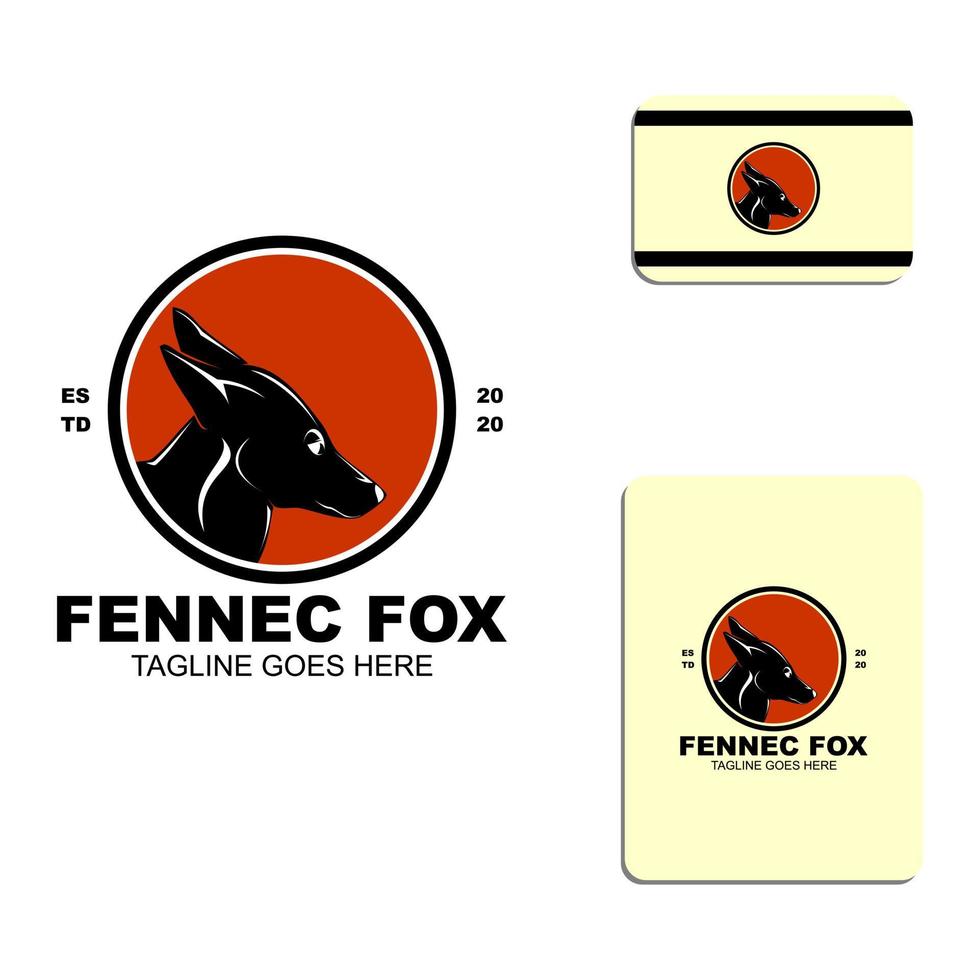 logotipo de zorro fennec simple vector