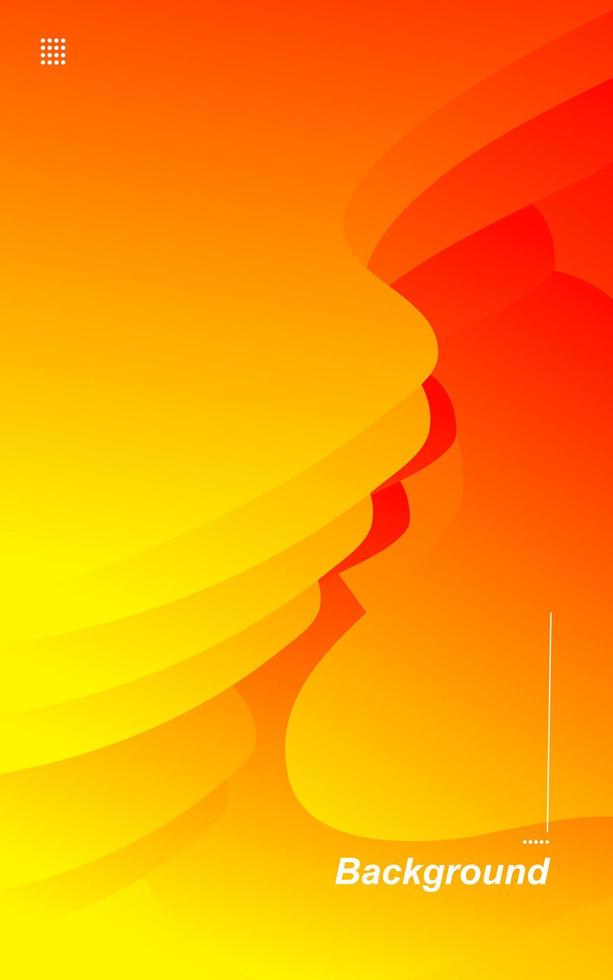 Orange rock hill background template vector