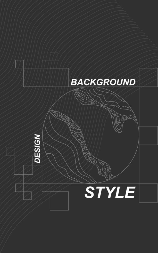 Modern abstract black line  background template vector