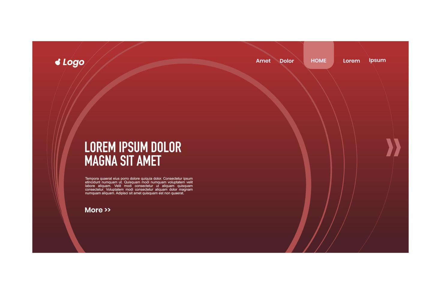 Gradient red landingpage website Template Background vector