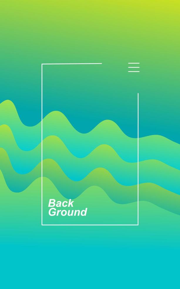 Modern abstract gradient green wave background template vector