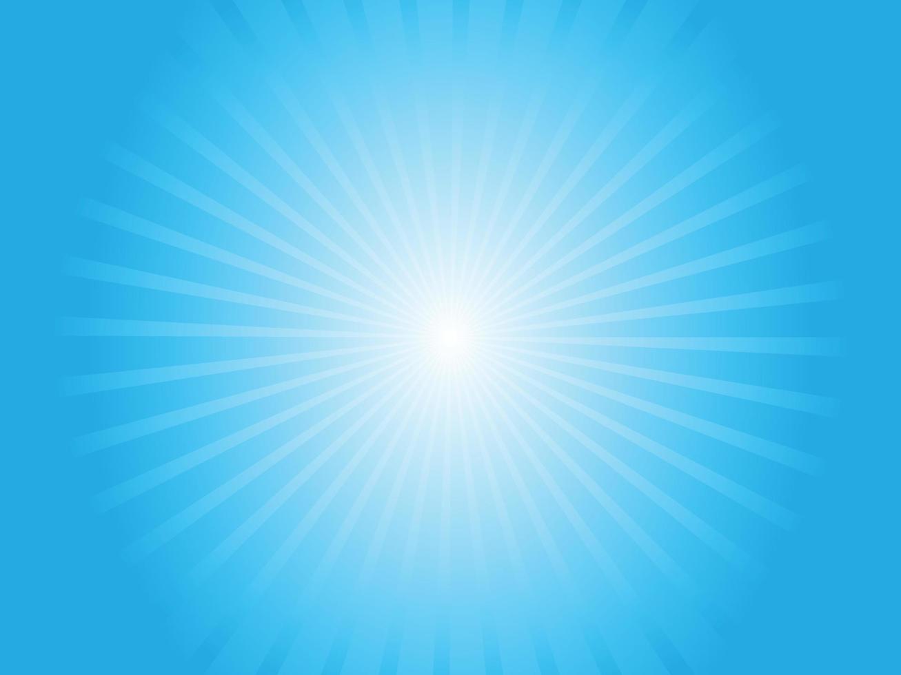 Blue Sunburst Bright Angelic Light Rays Background vector