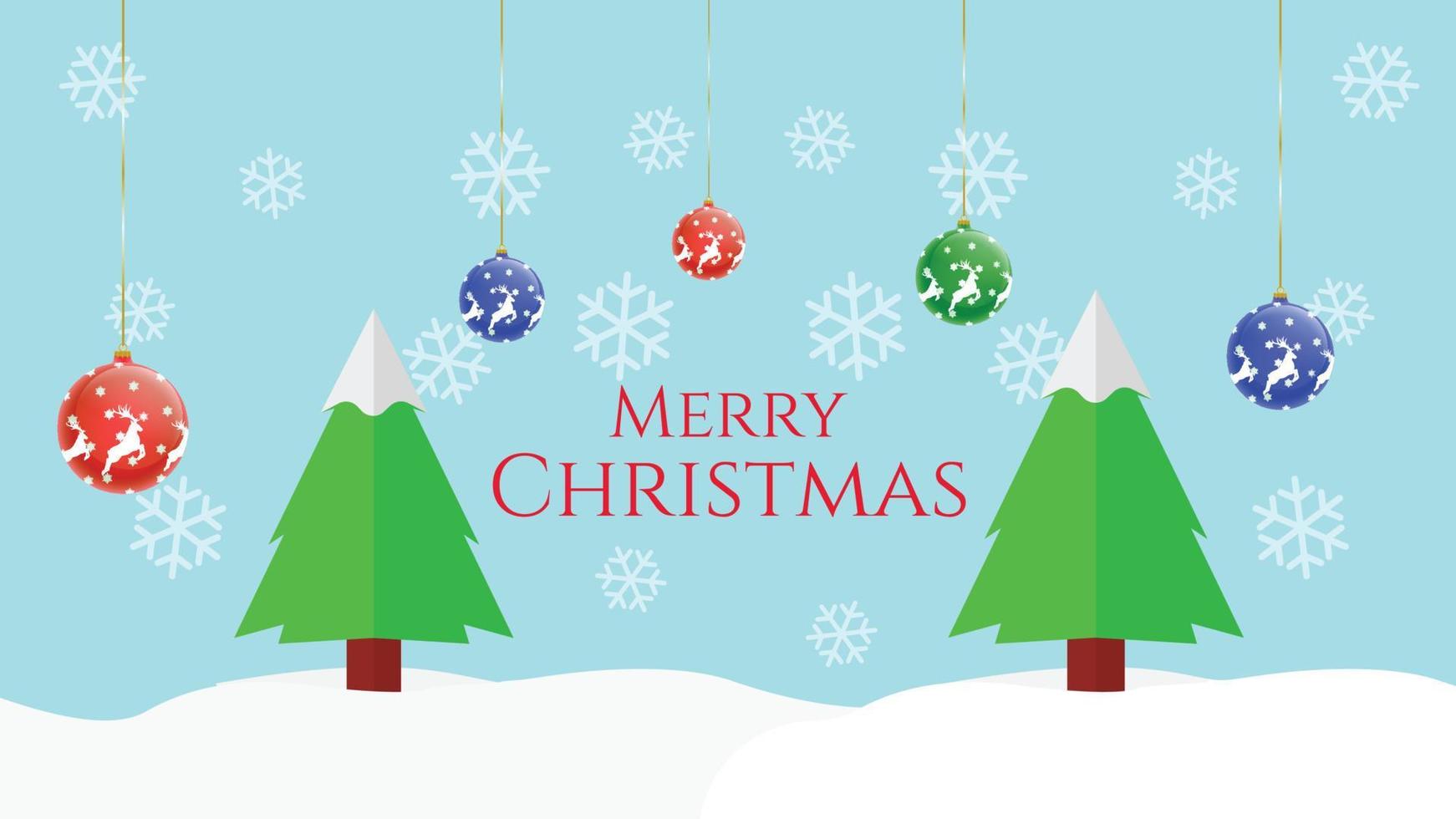 Merry Christmas Animated Cartoon Background. vector