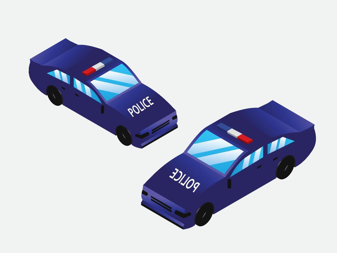 isometric police car design vector