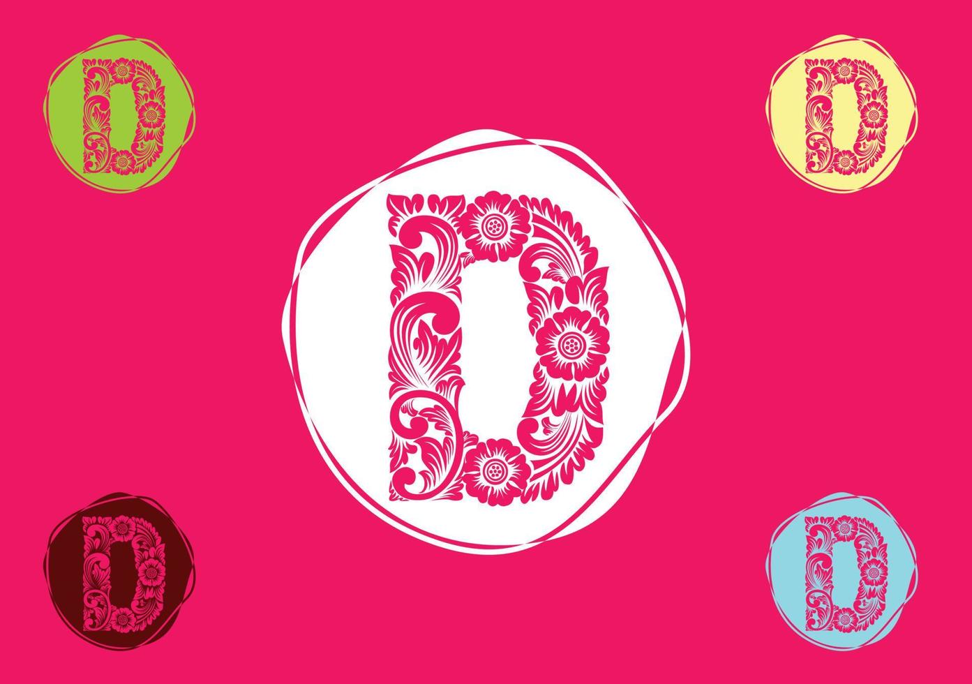 D letter logo and icon design template vector