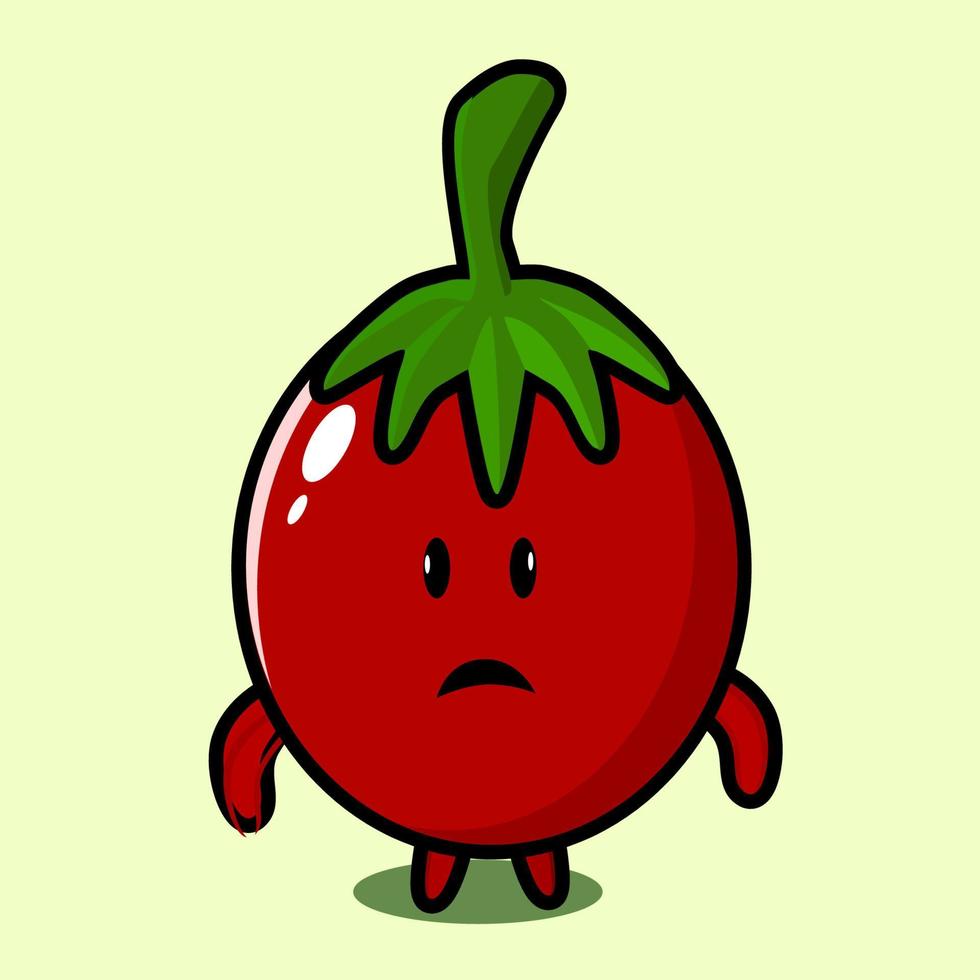 vector de personaje lindo de tomate