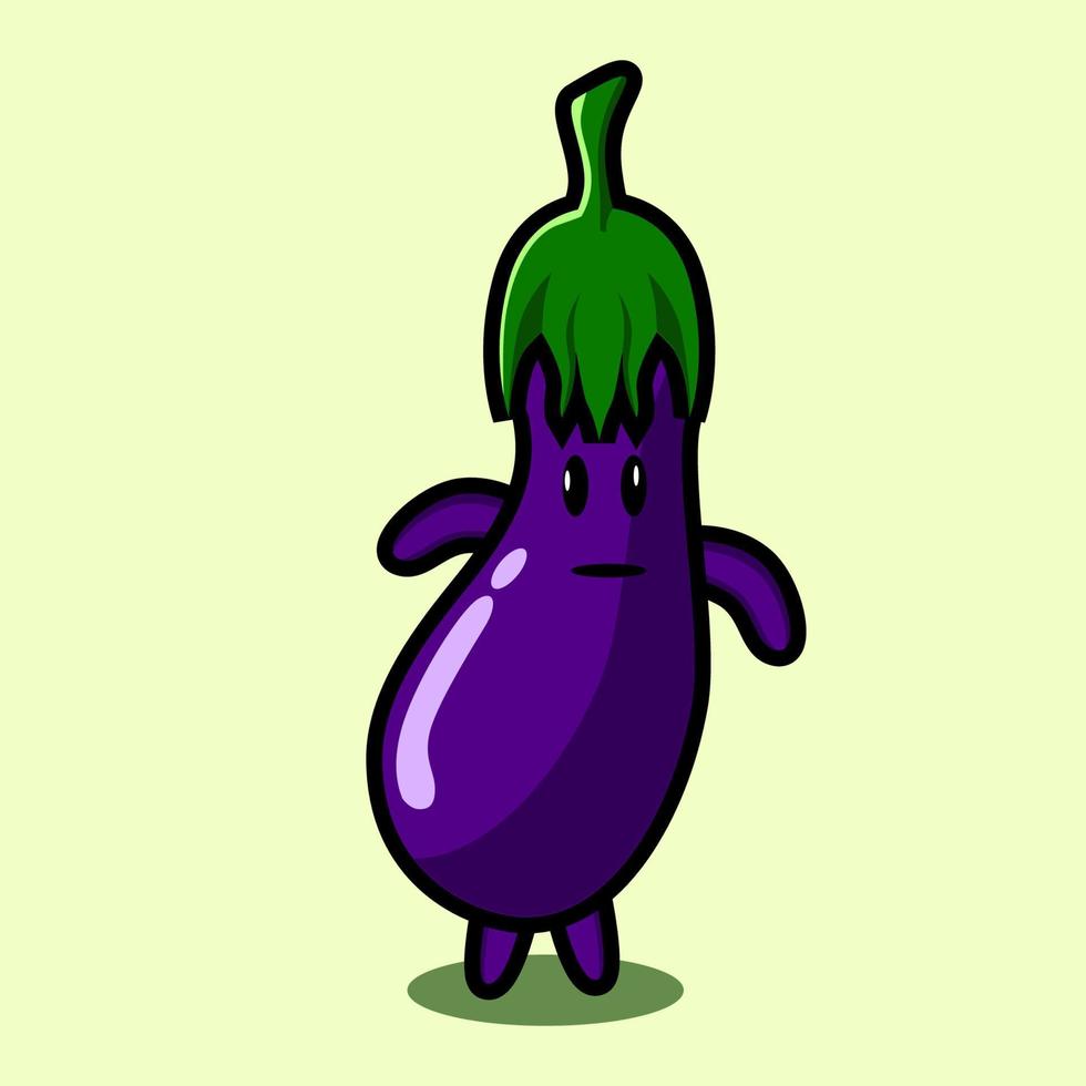 eggplant cartoon character vector