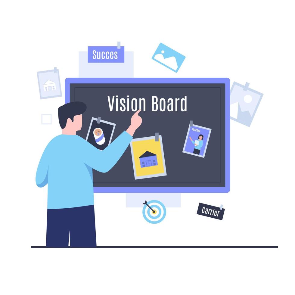 Vision board business illustration design concept vector