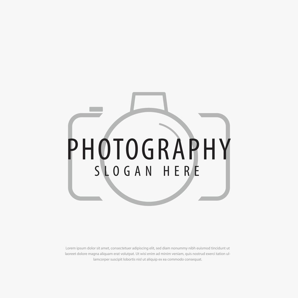 Line style shadow photography camera logo.Icon vector illustration