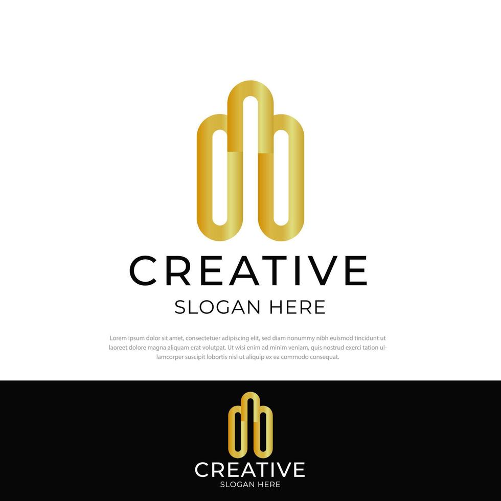 Real Estate design logo, luxury gold color building, vector, symbol, business design illustration icon vector