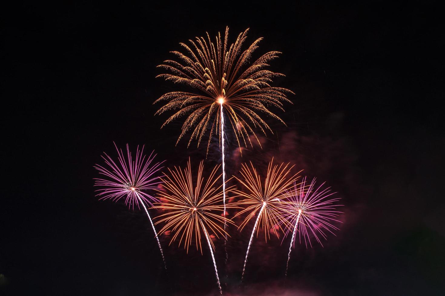 Colorful fireworks for background photo