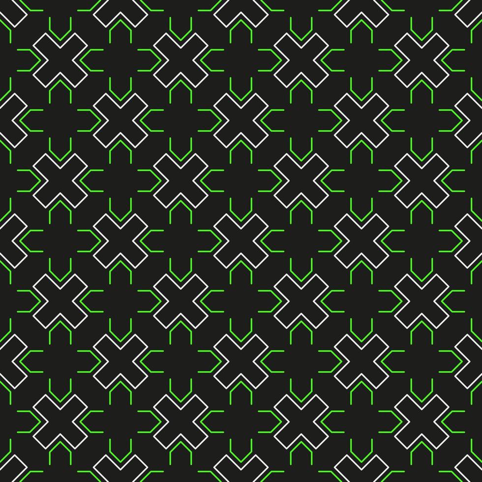 Abstract geometric seamless pattern with lines and crosses. Cyber pattern, vector background