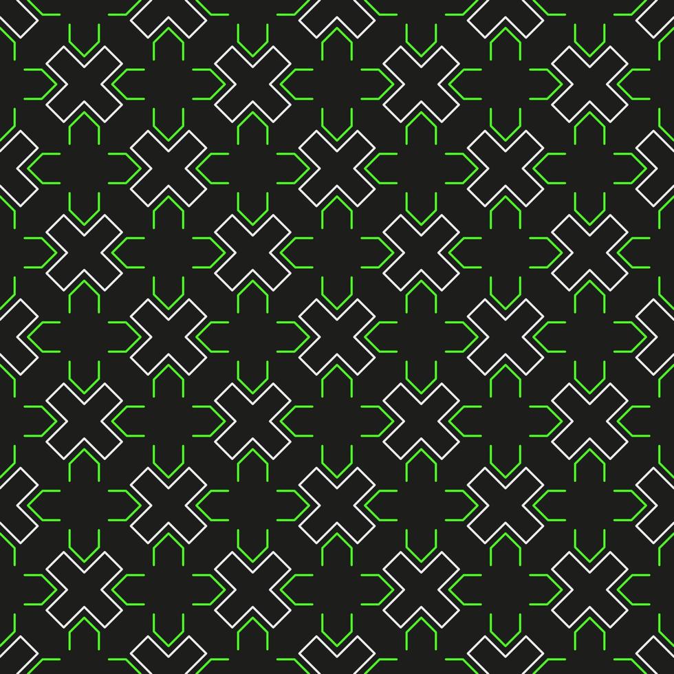 Abstract geometric seamless pattern with lines and crosses. Cyber pattern, vector background